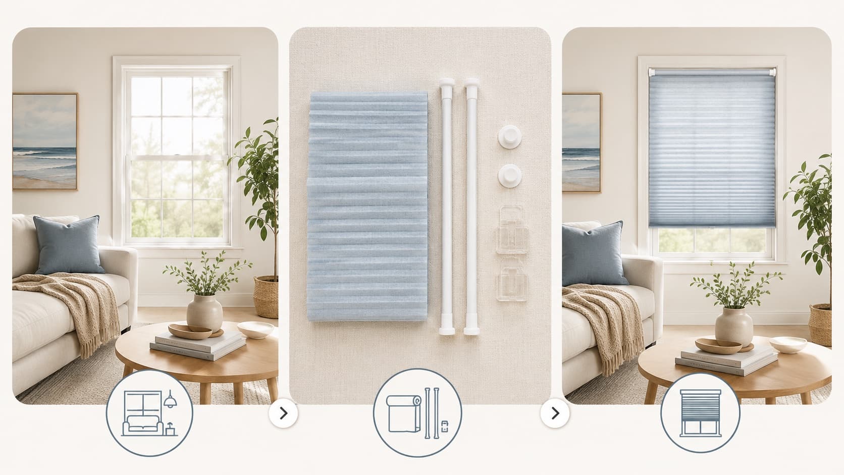 Pick a room, choose a light-control kit, dress the window without drilling
